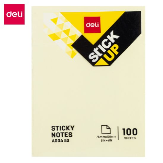 Picture of STICKY NOTES 100X75 YELLOW 100SHTS DELI