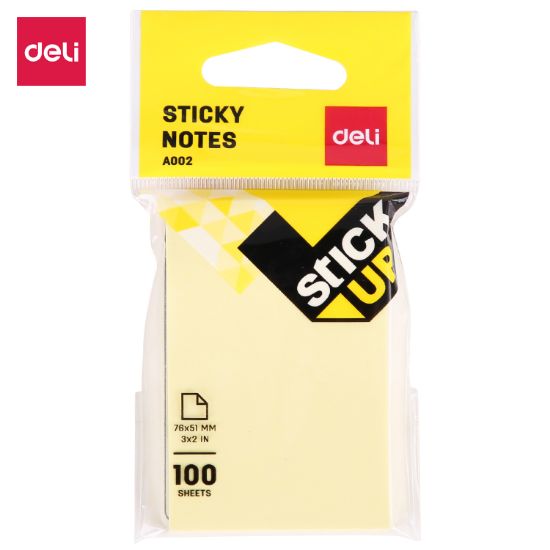 Picture of STICKY NOTES 50X75 YELLOW 100SHTS DELI