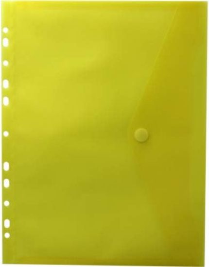 Picture of A4 BUTTON FOLDER PUNCHED YELLOW