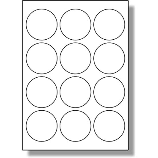 Picture of STICKERS WHITE ROUND 60MM 12/A4 X1000