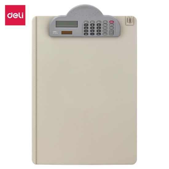 Picture of CLIPBOARD A4 GREY WITH CALC DELI E9259