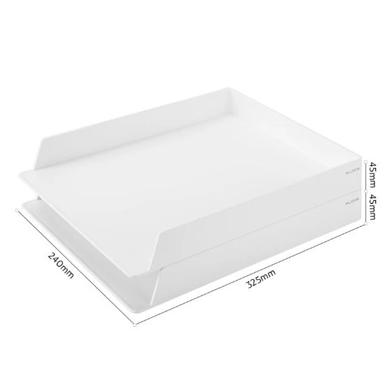 Picture of DESK TRAYS STACKABLE X2 WHITE NS021
