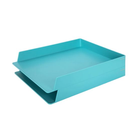 Picture of DESK TRAYS STACKABLE X2 BLUE NS021