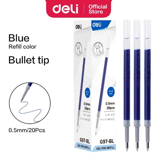 Picture of DELI GEL PEN REFILL 0.5MM BLUE G97