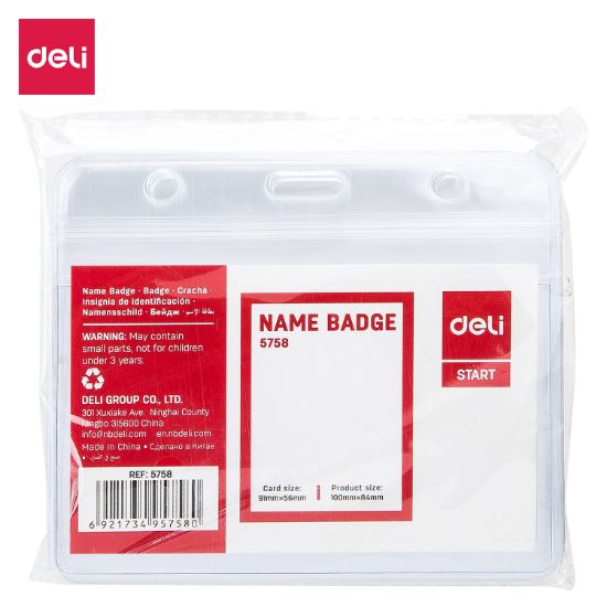 Picture of NAME BADGE SOFT LSCAPE 91*56MM DELI 5758