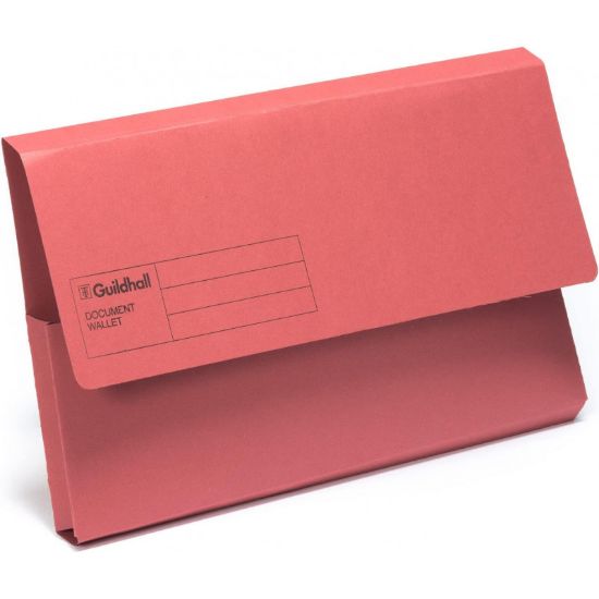 Picture of DOCUMENT WALLET CARDBOARD RED